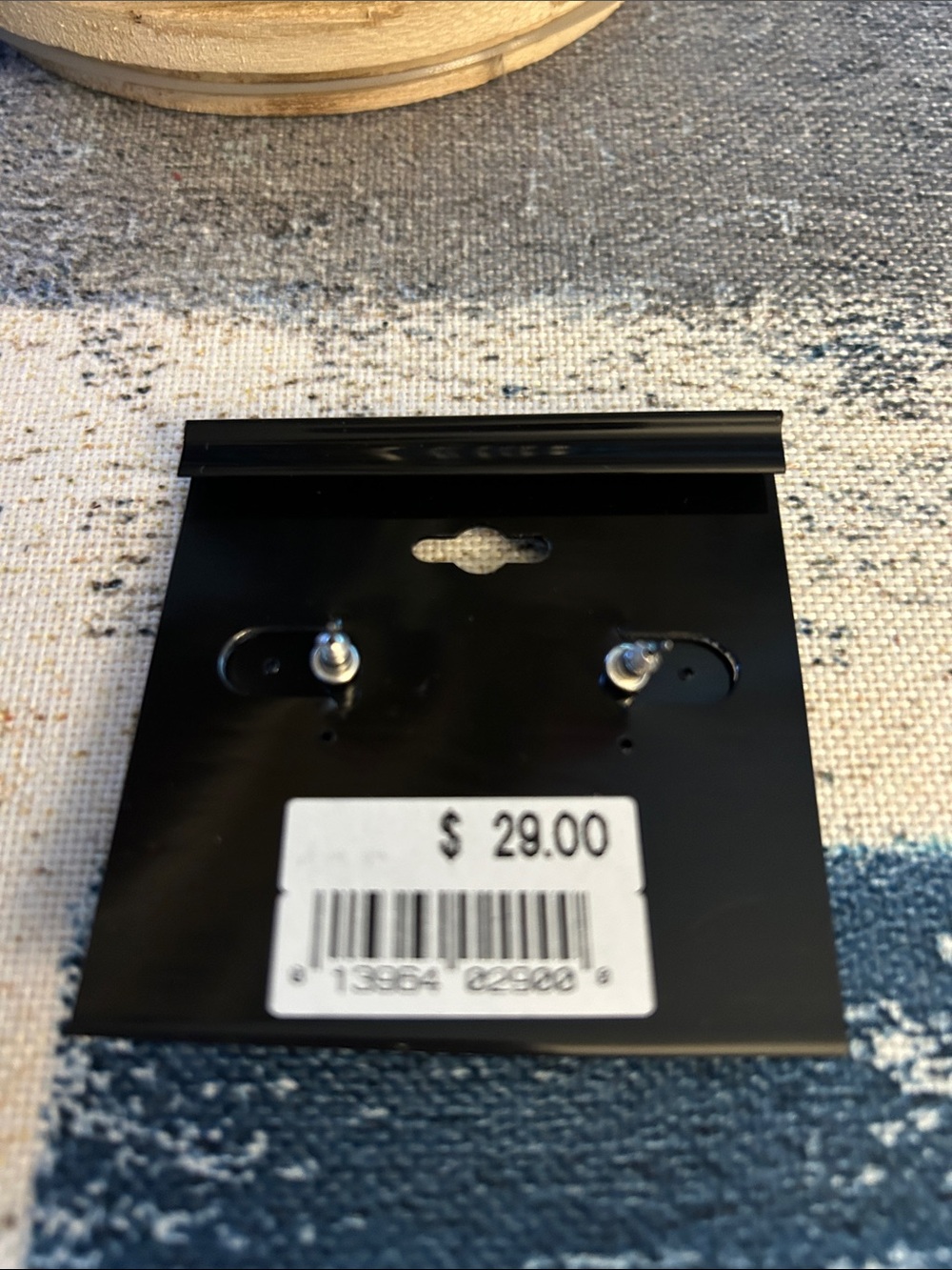 Silver Button-Style Drop Earrings - Picture 3 of 3